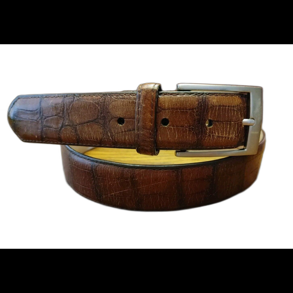 VTG Davis Bros Black Leather Belt Sz 42, 1-1/4 in Wide VGC READ